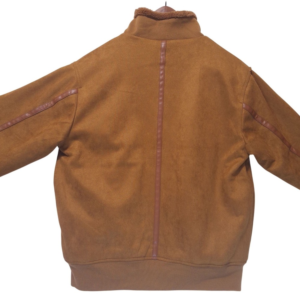 Robert Graham RG-51 Mens S Faux Suede Bomber Jacket Pop Art Quilt Lining Tan NWT - Picture 9 of 15